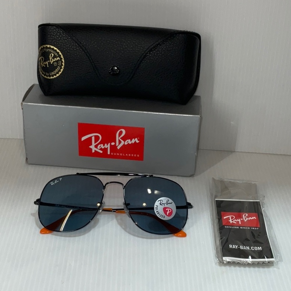 Ray Ban polarized men square sunglasses the general rb3561 light blue len…